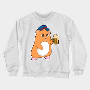 Hamster with Beer Crewneck Sweatshirt